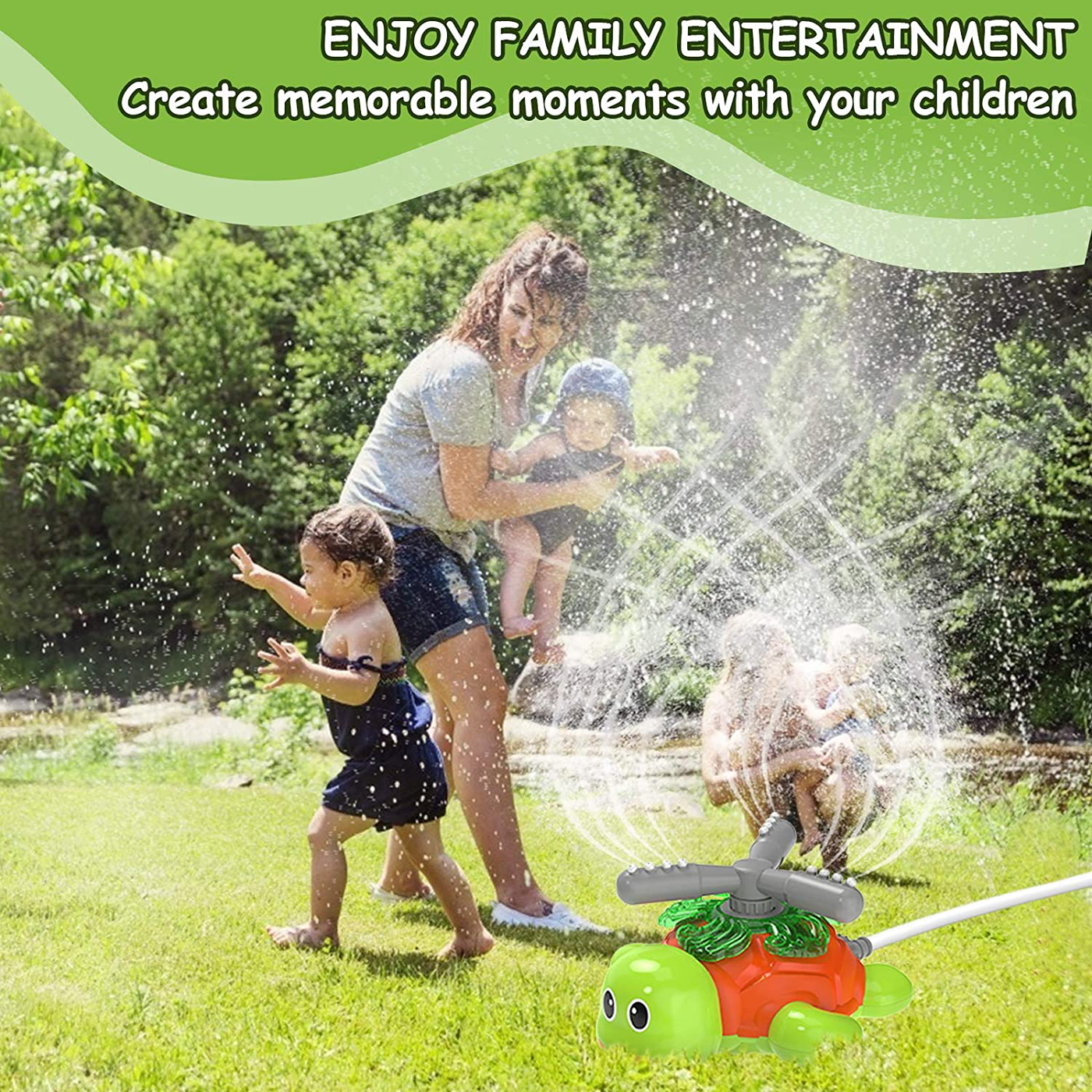 Kiztoys Water Sprinklers for Kids and Toddler Outdoor Play,Turtle Sprinkler of Yard, Pool Toy Sprinkler for Boys and Girls, Outdoor Lawn Sprinkler Toy, Splashing Fun for Summer Days