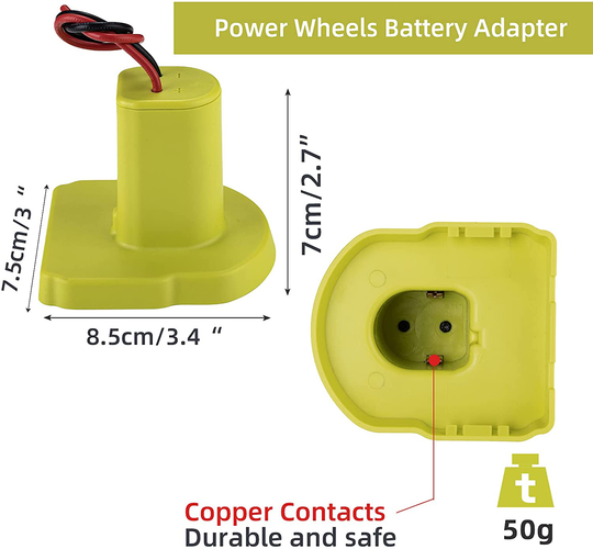 Power Wheels Adaptor for Ryobi 18V P108 P107 P102 Battery Dock Power Connector Rc car Rc Truck 12 Gauge Robotics