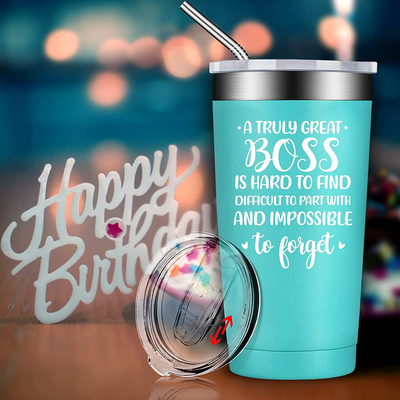 Boss Day Gifts - Farewell Moving Appreciation Retirement Birthday Christmas Gifts for Boss, Manager Director, Supervisor, Leader, Boss Lady, Women, Men - 20oz Tumbler with Straw