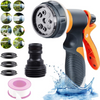 High Pressure Slip Resistant Garden Hose Nozzle With 8 Adjustable Watering Patterns