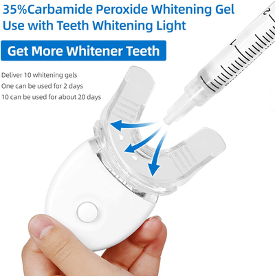 Teeth Whitening Kit with LED Light, Peroxide Teeth Whitening Gel, 3ml Teeth Gel Syringes, Help Remove Teeth Stain from Coffee, Drinks, Food. Home Tooth Whitening Kit (10Pack 3ml Teeth Gel Syringes)