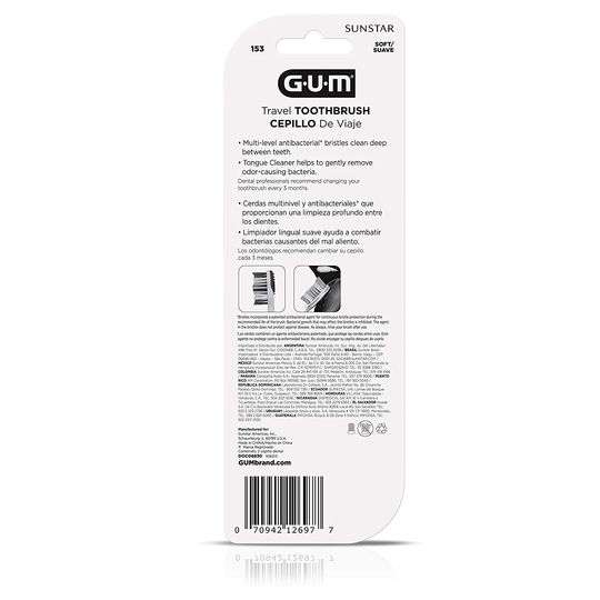 Gum Toothbrush Travel Folding Soft 2ea, 2count