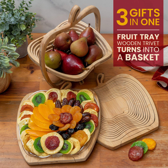 Dried Fruit Gift Basket – Healthy Gourmet Snack Box - Holiday Food Tray - Variety Snacks - Great for Birthday, Sympathy, Thanksgiving, Mother’s and Father’s Day, Christmas, or Corporate Tray - Bonnie & Pop