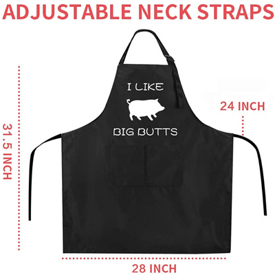 Funny Black Chef Aprons - Adjustable with Pockets