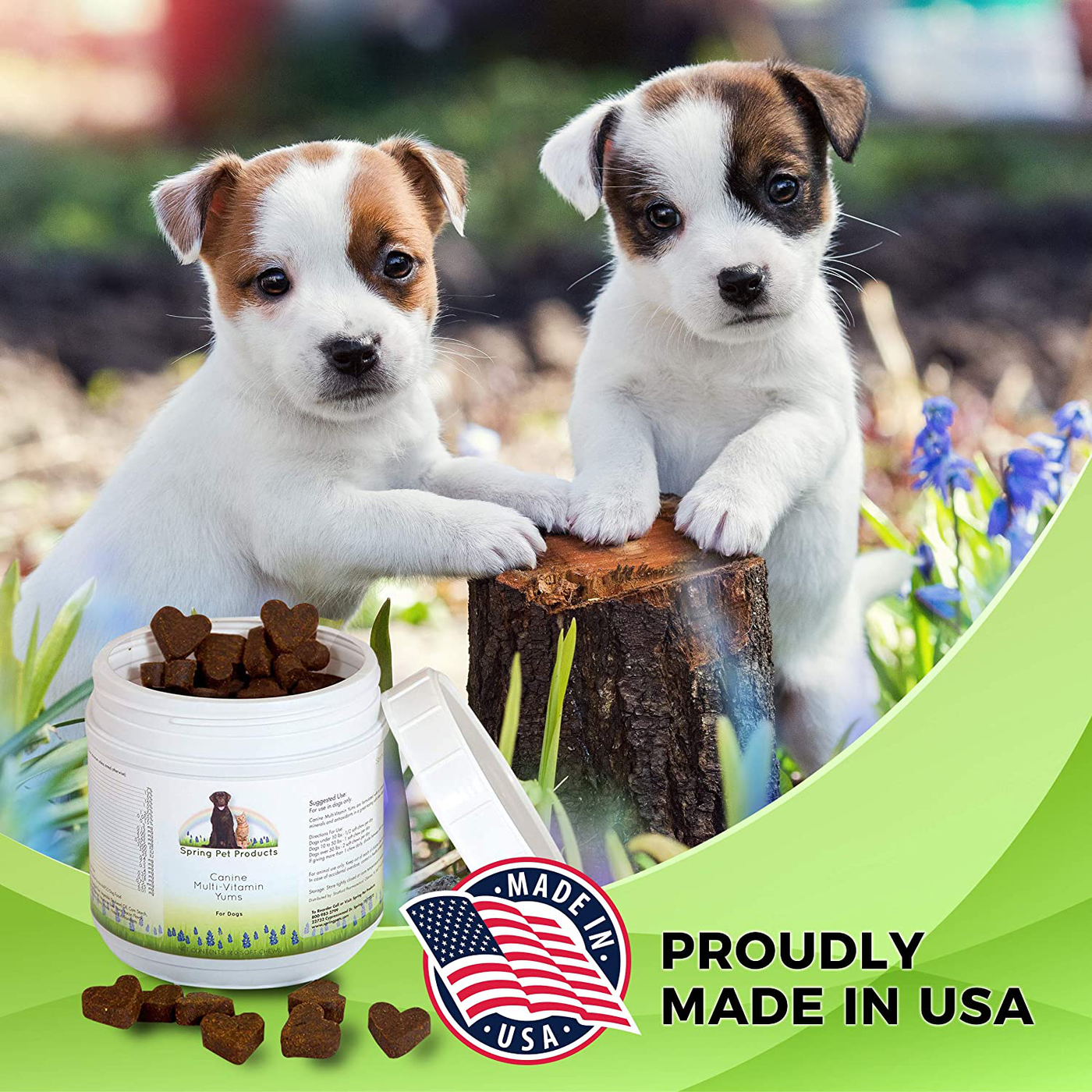 Spring Pet Canine Multi-Vitamin YUMS ~ Formulated with a Comprehensive Blend of Complete Vitamins and Minerals ~ for Use in Dogs Puppies Only ~ Made in USA ~ Recommended by Veterinarians