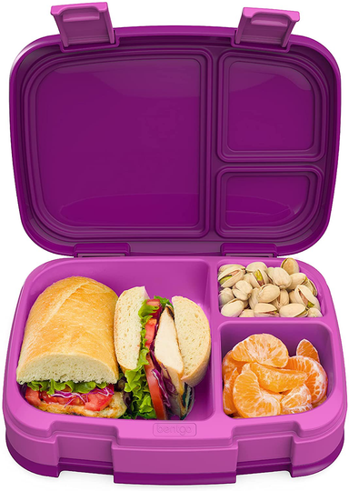 Bentgo Fresh – Leak-Proof, Versatile 4-Compartment Bento-Style Lunch Box with Removable Divider, Portion-Controlled Meals for Teens and Adults On-The-Go – BPA-Free, Food-Safe Materials (Purple)