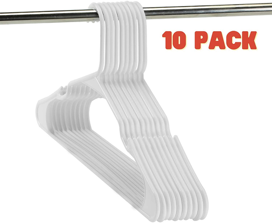 Mr. Pen- Plastic Hangers, 10 Pack, Hangers, Clothes Hangers, White Plastic Hangers, Clothing Hangers, Clothes Hangers Plastic, Hangers for Closet, Plastic Clothes Hangers, Shirt Hangers, Hangers White