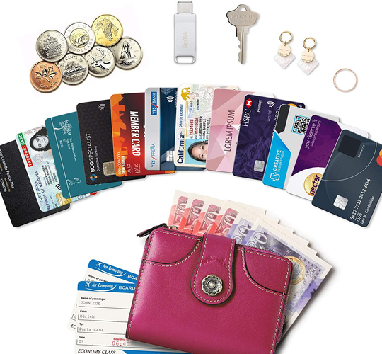 Women Premium Genuine Leather Wallet Credit Card Clutch Wallets,RFID Blocking Zipper Pocket Purse with ID Window