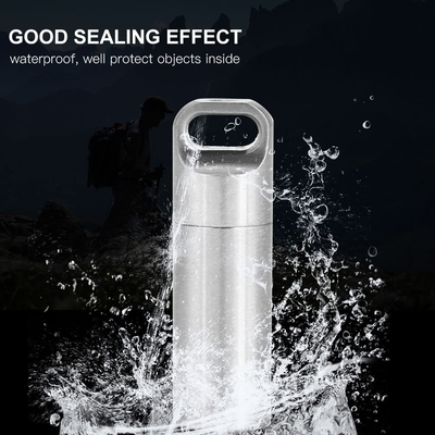 Vbestlife Waterproof Stainless Steel Pill Vacuum Insulated Water Bottle Medicine Container Holder for Outdoor Camping Hiking Survival Gear