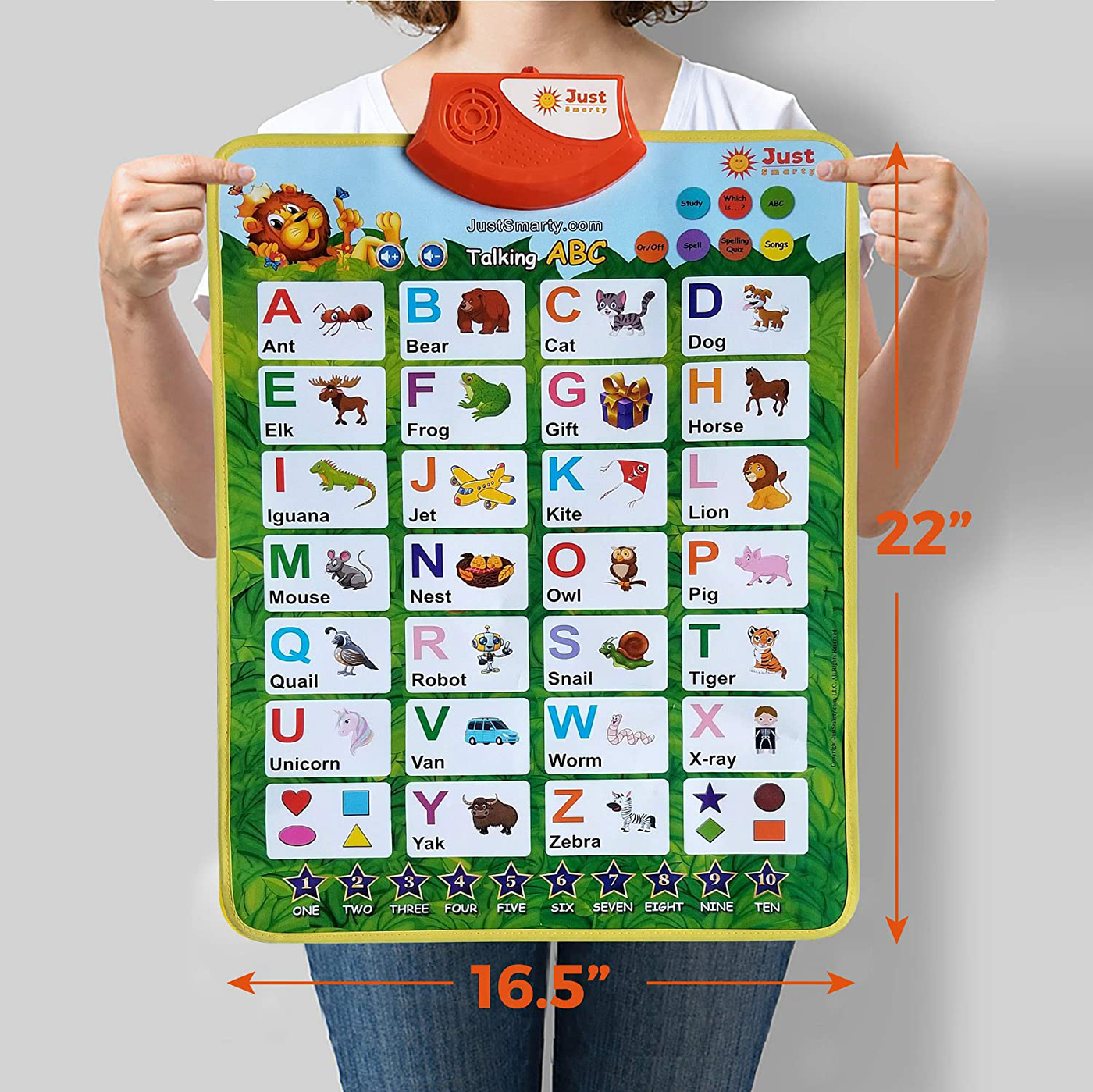 Just Smarty Interactive Alphabet Learning Poster | Toddler Toys | Toddler Toys Age 2-4 | Boys Toys | Kids Toys 2 3 4 5 | Toys for 2 Year Old Boy | Toys for 3 Year Old Boys | Toys for 2 Year Old Girls