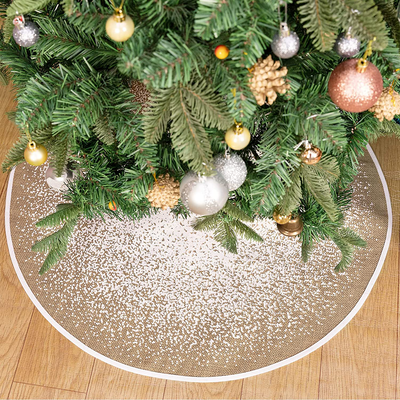 30" or 48" Glitter Snowflake Burlap Christmas Tree Skirt