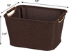 Household Essentials 600 Small Tapered Fabric Storage Bin with Wood Handles | Coffee Linen,Brown