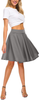 EXCHIC Women’s Basic Skirt A-Line Midi Dress Casual Stretchy Mini Skater Skirt