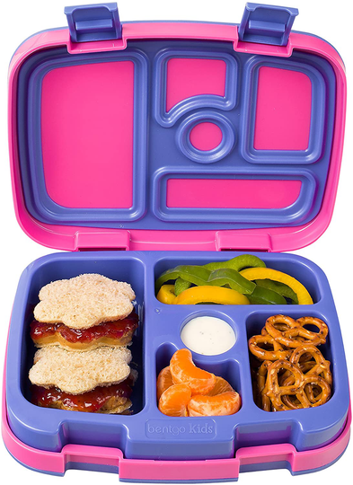 Bentgo Kids Brights – Leak-Proof, 5-Compartment Bento-Style Kids Lunch Box – Ideal Portion Sizes for Ages 3 to 7 – BPA-Free, Dishwasher Safe, Food-Safe Materials (Citrus Yellow)