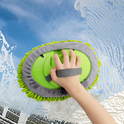 anngrowy Microfiber Car Wash Kit 62” Car Wash Brush + Green Car Wash Mitt