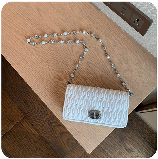 Women's Quilted Purses and Handbags Genuine Leather Quilted Chain Purse Shoulder Bag Small Crossbody Bag Purse