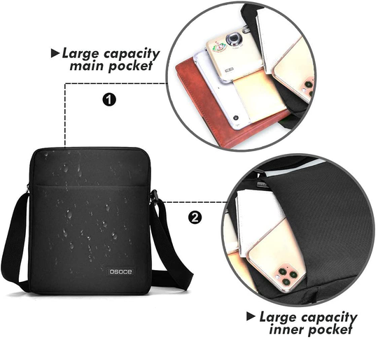 OSOCE Sling Bag Casual Daypack Chest Crossbody Shoulder Bag Lightweight for Women Men Travel Business Office School (Black)