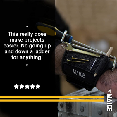 Magnetic Tool Wristband For Holding Screws & Parts