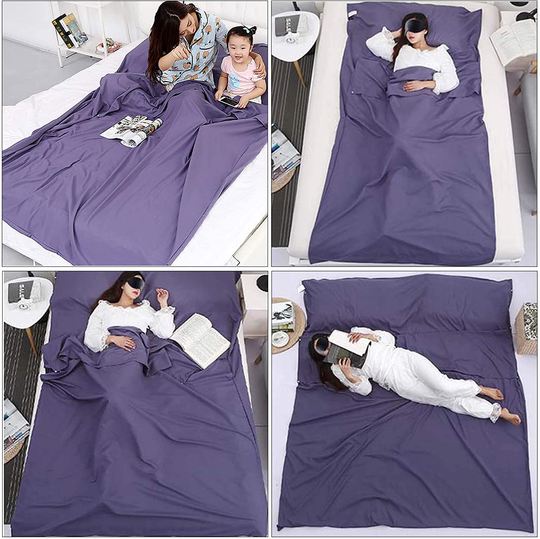 Camping Sleeping Bag Liner Lightweight Portable Clean Travel Sheet Sack for Hotel Train Trip Hiking Camping Outdoor Picnic