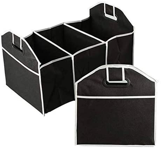 Extra Large Trunk Organizer and Foldable Storage with 3 Compartments