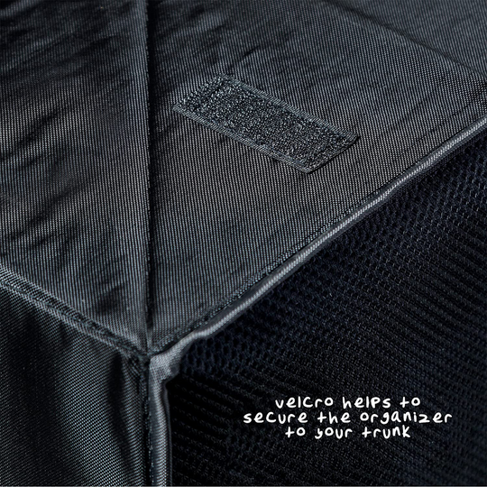 Foldable Vehicle Trunk Organizer With 3 Mesh Side Pockets