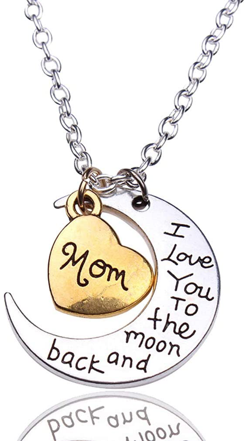 Sunvy Mom Dad Grandpa Grandma Aunt Uncle Son Daughter Sister Brother I Love You to The moom and Back Necklace Jewelry Valentine's Day Birthday Mother's Day Father's Day Gift (Aunt)