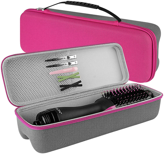Linkidea Hard Travel Case for Revlon Hair Dryer Brush, Hot Tools One-Step Hair Dryer and Volumizer Styler, Hot Air Brush Carrying Case Box (Rose Red)