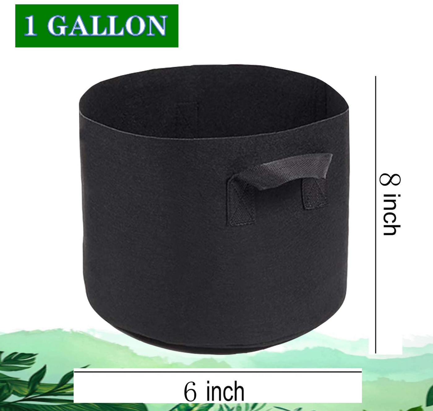 5 Pack Premium Grow Bags Heavy Duty Thickened Non-woven Plant Fabric Pots with Handles