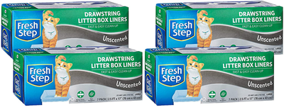 7 Count Fresh Step Drawstring Scented or Unscented Cat Litter Box Liners