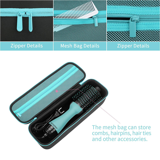 Yinke Hard Case for Revlon One-Step Hair Dryer and Volumizer Hot Air Brush, Storage Carrying Travel Bag (Mint Green)…