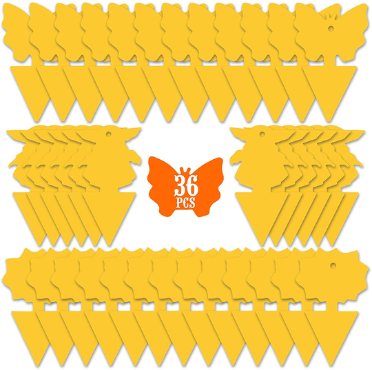 USKICH Sticky Trap Fruit Fly and Gnat Trap Sticky Bug Traps Fungus Traps for Indoor/Outdoor ,Insect Catcher for White Flies,Mosquitoes,Fungus Gnats,Lying Insects (36 Pcs Yellow )