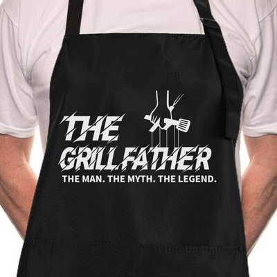 Funny Black Chef Aprons - Adjustable with Pockets