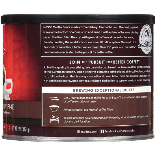 22oz Can Extra Fine Grind Melitta Medium Roast Coffee