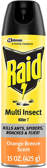 Raid Multi Insect Killer, Kills Ants, Spiders, Roaches and Flies, For Indoor and Outdoor use, Orange Breeze, 15 Oz