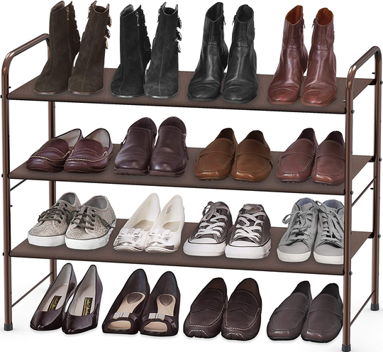 Simple Houseware 3-Tier Shoe Rack Storage Organizer, Grey