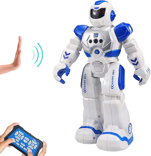 Remote Control Robot for Kids, Sikaye Intelligent Programmable Robot with Infrared Controller Toys,Dancing,Singing, Moonwalking and LED Eyes, Gesture Sensing Robot Kit for Childrens (Yellow)