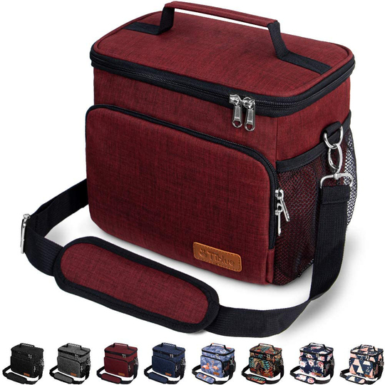 Insulated Lunch Bag for Women/Men - Reusable Lunch Box for Office Work School Picnic Beach - Leakproof Cooler Tote Bag Freezable Lunch Bag with Adjustable Shoulder Strap for Kids/Adult - Rock Grey