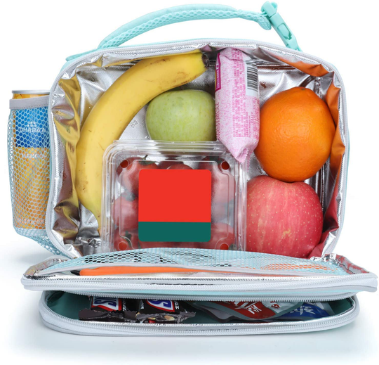 Amersun Lunch Bag for Kids - Padded Durable Insulated Lunch Box with Adjustable Shulder Strap & 2 Pockets for Girls Toddler School,Thermal Freezable Lunch Cooler Keep Food Warm Cold Fresh,Purple