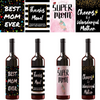 Set of 8 - Waterproof Wine Bottle Label Stickers for Moms