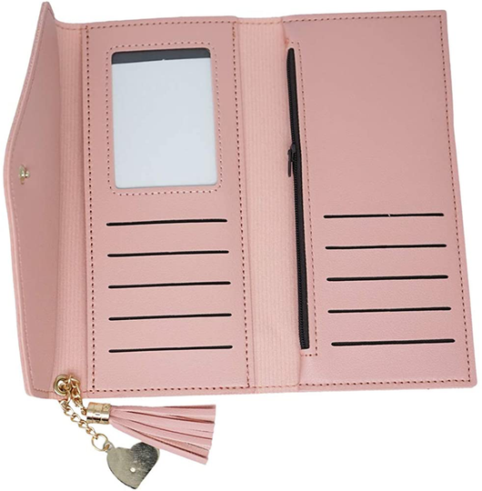 Womens Wallet Ultra Slim Pu Leather Credit Card Holder Clutch Hand holding trendy Wallets for Women