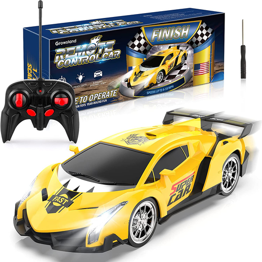 Growsland Remote Control Car RC Cars Xmas Gifts Toys for Kids 1/18 Electric Sport Racing Hobby Rc Crawler Toy Car Model Vehicle for Boys Girls Adults Included Rechargable Batteries (Silver)