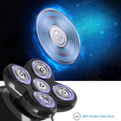 5 in 1 Fast Charging Rotary Shaver with LED Display and Multiple Attachments