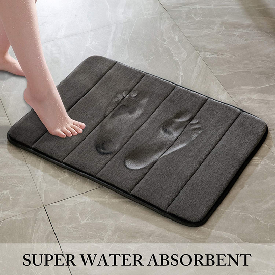 Memory Foam Bath Mat Rug, Non Slip Soft Bathroom Rug Thick Extra Absorbent