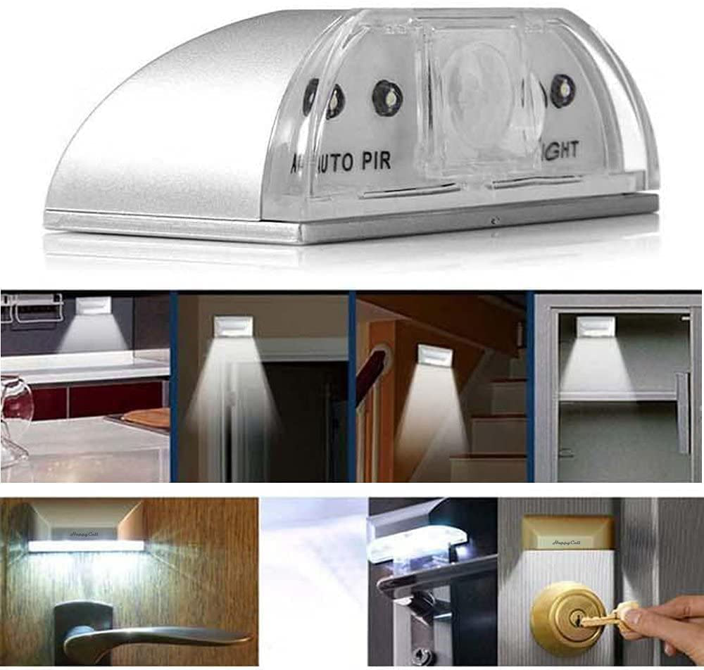 LENMO Keyhole Light Lamp Battery Operated PIR Infrared IR Wireless Auto Sensor Motion Detector Door Keyhole with 4 LED Bulbs Light Lamp Tap Lights LED Night Light for Key Hole/Door Lock