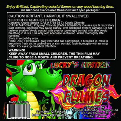 12 Pack Mystical Fire Dragon Flames Vibrant Flame Color Changing Packets For Indoor/Outdoor Fire Pit, Campfire, Fireplace  