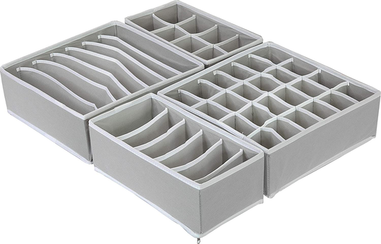 Simple Houseware Closet Underwear Organizer Drawer Divider 4 Set, Turquoise