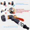High Pressure Slip Resistant Garden Hose Nozzle With 8 Adjustable Watering Patterns