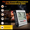 ThermoPro TP-16 Large LCD Digital Cooking Food Meat Smoker Oven Kitchen BBQ Grill Thermometer Clock Timer with Stainless Steel Probe