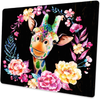 TIANCHEN Giraffe Watercolor Floral Mouse Pad Faux Wood Mousepad Cute Desk Accessories Giraffe Gifts