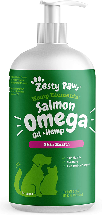 Zesty Paws Pure Wild Alaskan Salmon Oil for Dogs and Cats Supports Joint Function Immune Heart Health